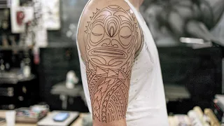 Tattoo Timelapse - Freehand Maori / Polynesian Tattoo | Session 1