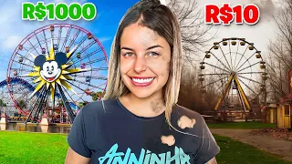 QUEM FIZER O MELHOR PARQUE DE DIVERSÕES USANDO R$ 10, R$ 100 OU R$ 1.000 REAIS, VENCE !!