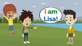 LISA is a BOY! | Basic English conversation | Learn English | Like English