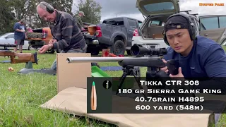 [600 yard shoot][Tikka CTR] Testing Ballistic Trajectory - Sierra 180gr Game King Bullet at 600 yard