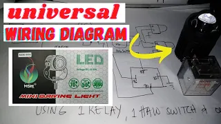 MINI DRIVING LIGHT WIRING DIAGRAM USING HALO SWITCH AND 1 RELAY |PWEDE SA LAHAT NG MOTOR AT SASAKYAN