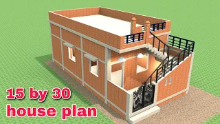 15×30 घर का नक्शा | 450sqft house paln and design | small house plans