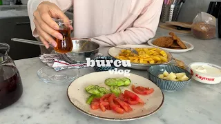 Living in Istanbul | turkish breakfast, repotting my plants, salmon dinner, daily vlog