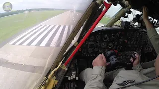 5-Man Cockpit WORKOUT: Antonov 12 Landing of Rubystar Airways in Minsk!!!  [AirClips]