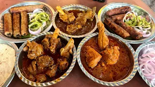 Delhi's Cheapest Non Veg Street Food. Roadside Mutton Nihari, Cooker Meat, Chicken Curry & Pan Kebab