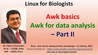 Linux_3 - awk for data analysis - part 2 - BEGIN - END syntax, for loop, glimpse of sed