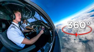 360° Airline Cockpit View, FULL Flight | Dallas - Miami | American Eagle E-145