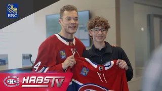 Jordan Harris surprises fans with Canadiens jerseys