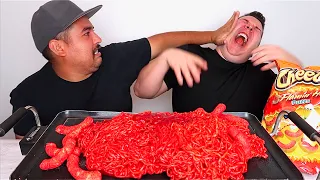 Fire Hot Cheetos Noodles • MUKBANG