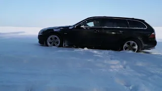 BMW E61 530d xdrive snow fun, get stuck, 4K