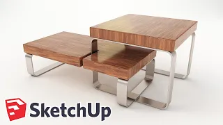 Designing a coffee table - 3d concept furniture - sketchup