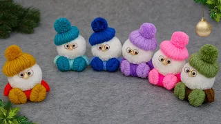 Милейшие гномики в беретках❄️Из пряжи🧶Новогодний декор своими руками🎄