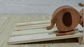 Handmade Crafts Wooden Toys Walking Wood -Elephant