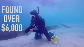 Found $7,500 Treasure Underwater Metal Detecting GOLD (SCUBA JET) Saved Engagement Party