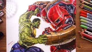 Avengers : Hulk vs Hulkbuster(Veronica) - speed drawing | drawholic