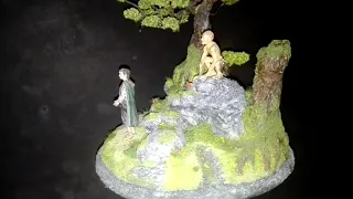 Diorama Lord of the rings. Frodo and Gollum.