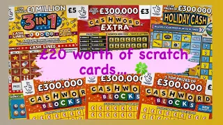 £20 worth of National lottery scratch cards! #scratchcards #scratchtickets #scratchers