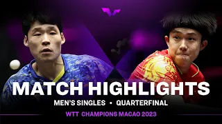 Wang Chuqin vs Jang Woojin | MS QF | WTT Champions Macao 2023