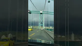 Crossing the Lions Gate Bridge in Vancouver British Columbia…