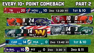 Every 10+ Point Comeback in the 2023 NFL Season | Part 2