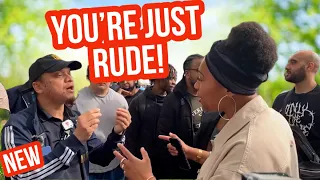 You're just rude! Mansur Vs Christian Girl | Speakers corner | Hyde Park