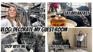 VLOG | DECORATE MY GUEST BEDROOM | EAT BREAKFAST | SHOP WITH ME