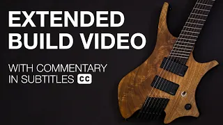 How I built the 7-string guitar without power tools | Hand tool woodworking ASMR with subtitles
