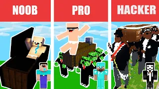 Minecraft NOOB vs PRO vs HACKER: ATTACK COFFIN DANCE HOUSE BUILD CHALLENGE in Minecraft / Animation