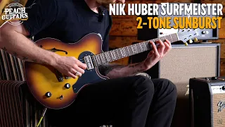 Nik Huber Surfmeister | 2-Tone Sunburst w/Sterling Silver Crown Ring Inlays