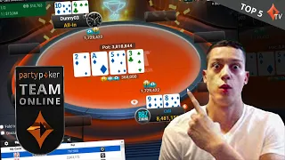 Top 5 Incredible Tournament WINS (Final Hand) | Online Poker - Texas Holdem | partypoker Team Online