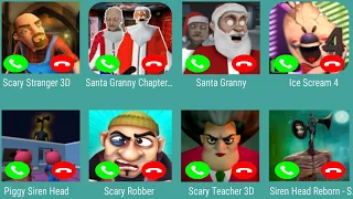 Scary Stranger 3D,Santa Granny Chapter two,Santa Granny,Ice Scream 4,Piggy Siren head,Scary Techer,