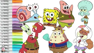 SpongeBob SquarePants Coloring Book Compilation Kamp Koral Patrick Star Mrs Puffs Gary Squidward