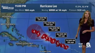 Hurricane Lee intensifies to Category 5 storm with 160 mph winds