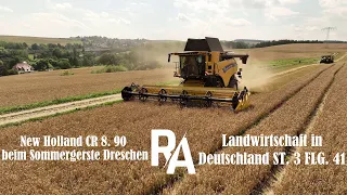 New Holland CR 8.90 beim Sommergerste Dreschen| Landwirtschaft in Deutschland ST. 3 FLG. 41