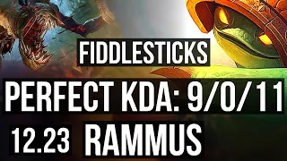 FIDDLE vs RAMMUS (JNG) | 9/0/11, Legendary, 300+ games | EUW Master | 12.23