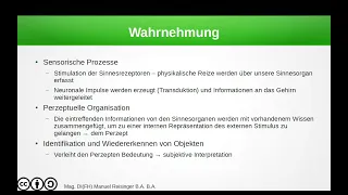 Psychologie - Wahrnehmung - Einführung