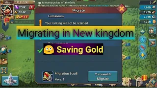 Migrating in New Kingdom !! Lords mobile | Best way to save your gold ;)