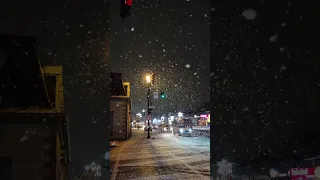 ❄️🌨️ Winter's Whispers: Captivating 4K Footage of Falling Snow at the Street 🚶❄️❄️