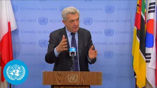 World Refugees & Int'l Humanitarian law  - UNHCR Security Council Media Stakeout | United Nations