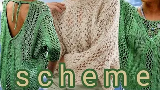 ВЯЗАНИЕ СПИЦАМИ: 11 СХЕМ, летние пуловеры, джемперы, свитера. KNITTING: 11 PATTERNS, summer jumpers.