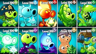 Every PEA Level 100 & Other Plant Vs 1000 Dark Ages Gargantuar Zombie - PvZ 2 Challenge