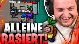 😂😱BESTE RUNDE EVER! | 1 vs 8 ist ZU EASY! | Among Us mit Monte, Eligella, Sidney, Mcky & Co.