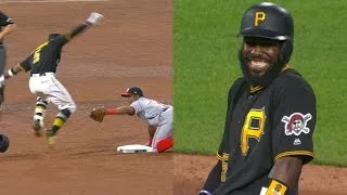 Harrison avoids tag with a creative slide