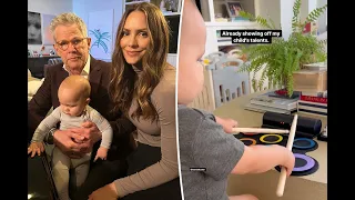 Katharine McPhee shows her and David Foster’s son Rennie’s musical ‘talents’