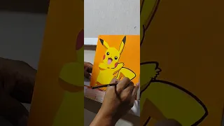 Pintando a Pikachu, cuadro facil de hacer! #arte #viral #parati #anime #shorts #turoriales