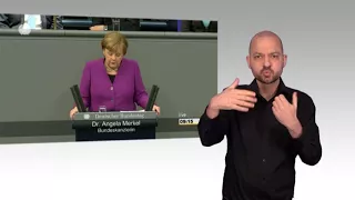 Gebärdensprachvideo:  Regierungserklärung zur Tagung der Staats- und Regierungschefs der EU-27