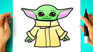 How to DRAW BABY YODA step by step