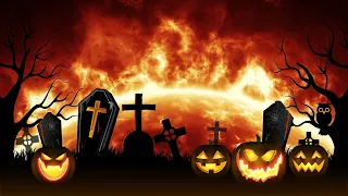 ◉ FREE Halloween Background video wall footage 4K◉ Scary pumpkin ghost and coffin