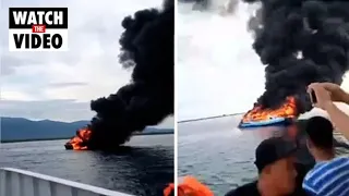 Several passengers killed after boat catches fire off Philippine coast