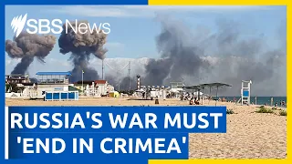 Panicked holidaymakers flee Crimea beach | SBS News